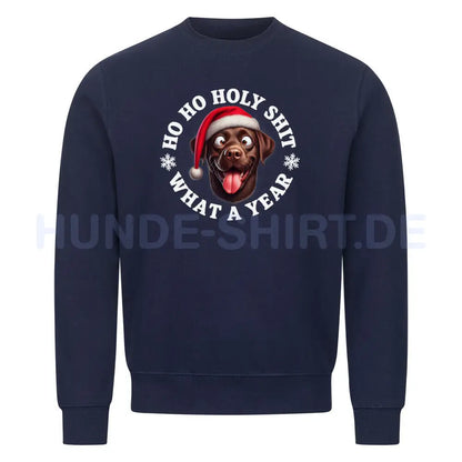 Premium Sweatshirt "Labrador -HO HO..." Navy Blue – hunde-shirt.de