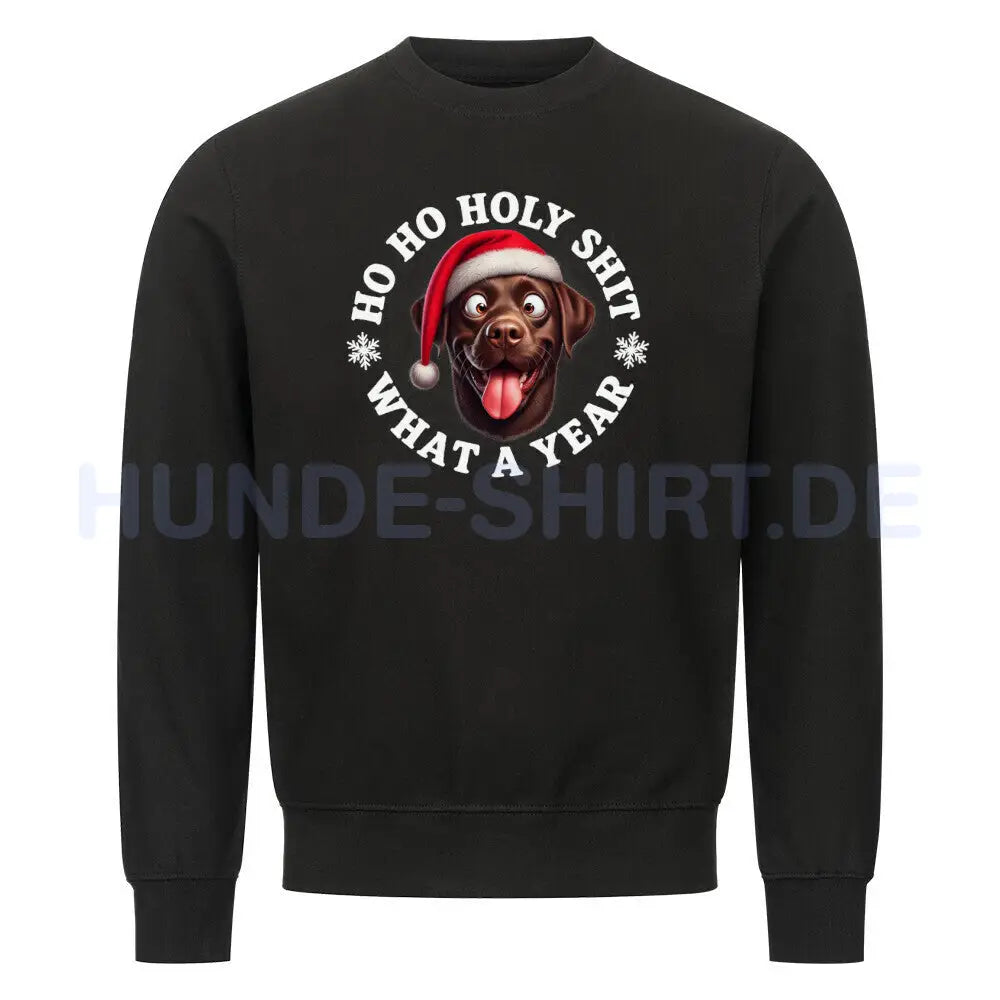 Premium Sweatshirt "Labrador -HO HO..." Schwarz – hunde-shirt.de