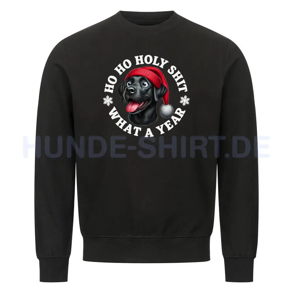 Premium Sweatshirt "Labrador ( schwarz ) - HO HO..." Schwarz – hunde-shirt.de