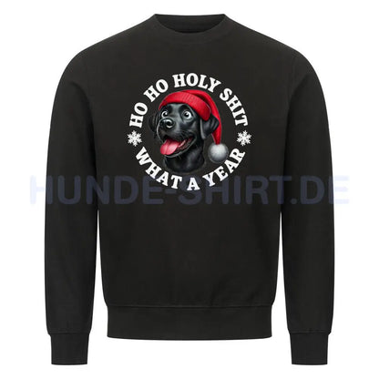 Premium Sweatshirt "Labrador ( schwarz ) - HO HO..." Schwarz – hunde-shirt.de