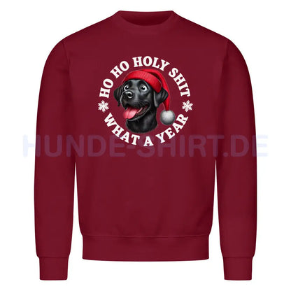 Premium Sweatshirt "Labrador ( schwarz ) - HO HO..." Burgunder – hunde-shirt.de