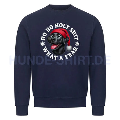 Premium Sweatshirt "Labrador ( schwarz ) - HO HO..." Navy Blue – hunde-shirt.de