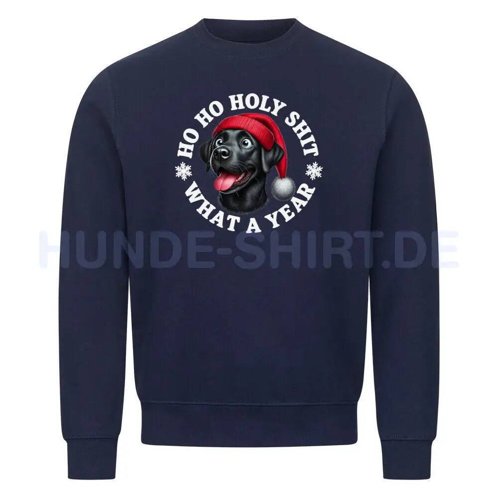 Premium Sweatshirt "Labrador ( schwarz ) - HO HO..." Navy Blue – hunde-shirt.de