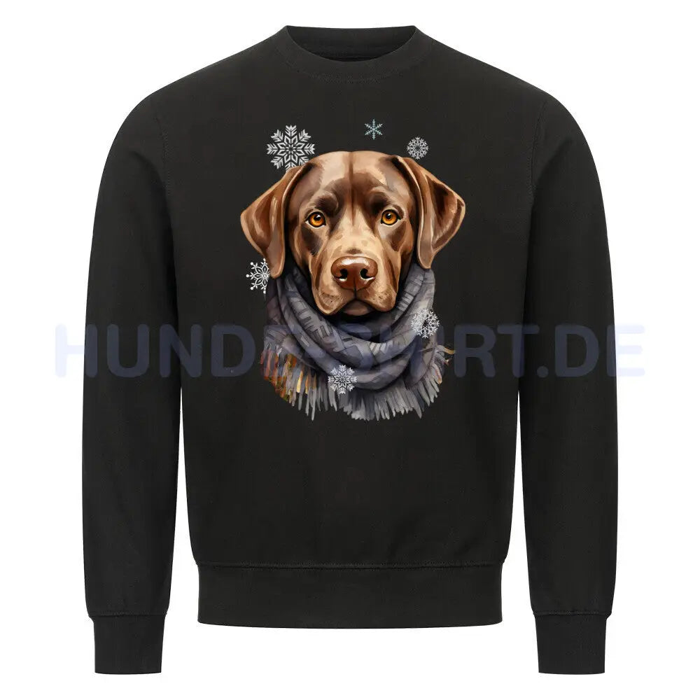 Premium Sweatshirt "Labrador Winter braun" Schwarz – hunde-shirt.de