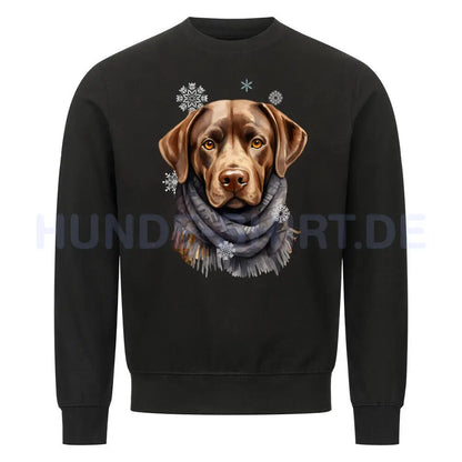 Premium Sweatshirt "Labrador Winter braun" Schwarz – hunde-shirt.de