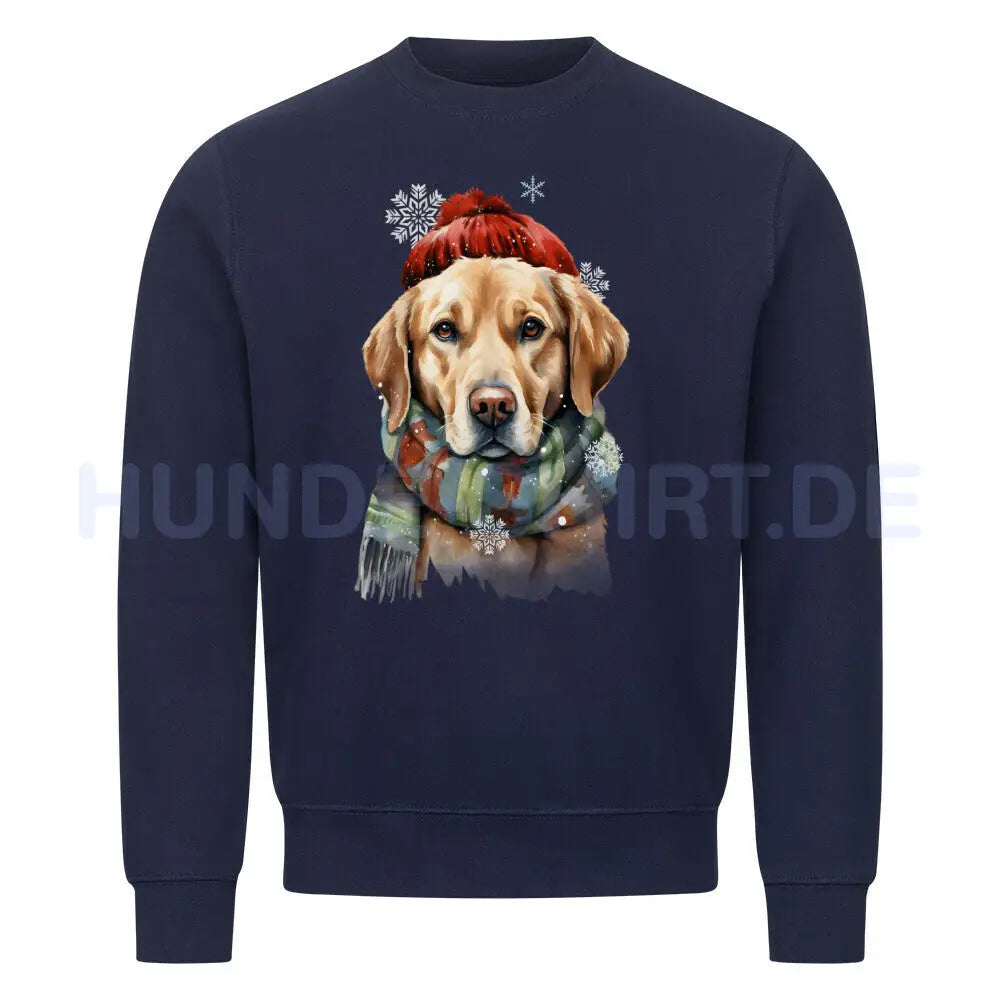 Premium Sweatshirt "Labrador Winter hell" Navy Blue – hunde-shirt.de