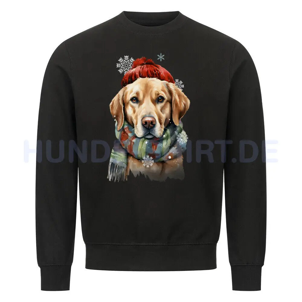 Premium Sweatshirt "Labrador Winter hell" Schwarz – hunde-shirt.de