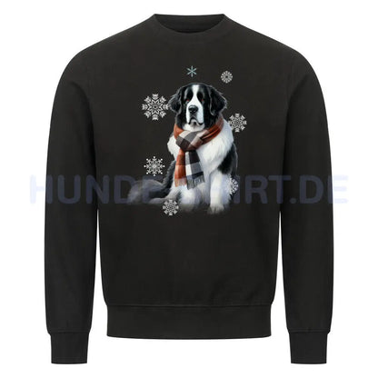 Premium Sweatshirt "Landseer Winter" Schwarz – hunde-shirt.de