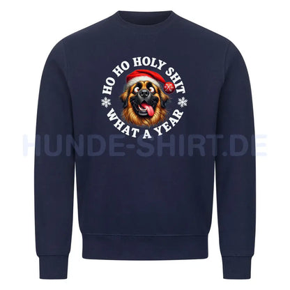 Premium Sweatshirt "Leonberger - HO HO..." Navy Blue – hunde-shirt.de