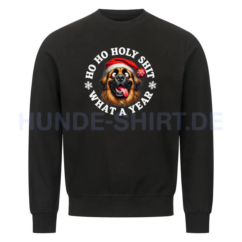 Premium Sweatshirt "Leonberger - HO HO..." Schwarz – hunde-shirt.de