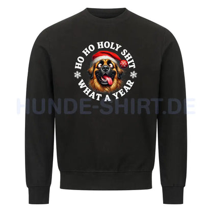 Premium Sweatshirt "Leonberger - HO HO..." Schwarz – hunde-shirt.de