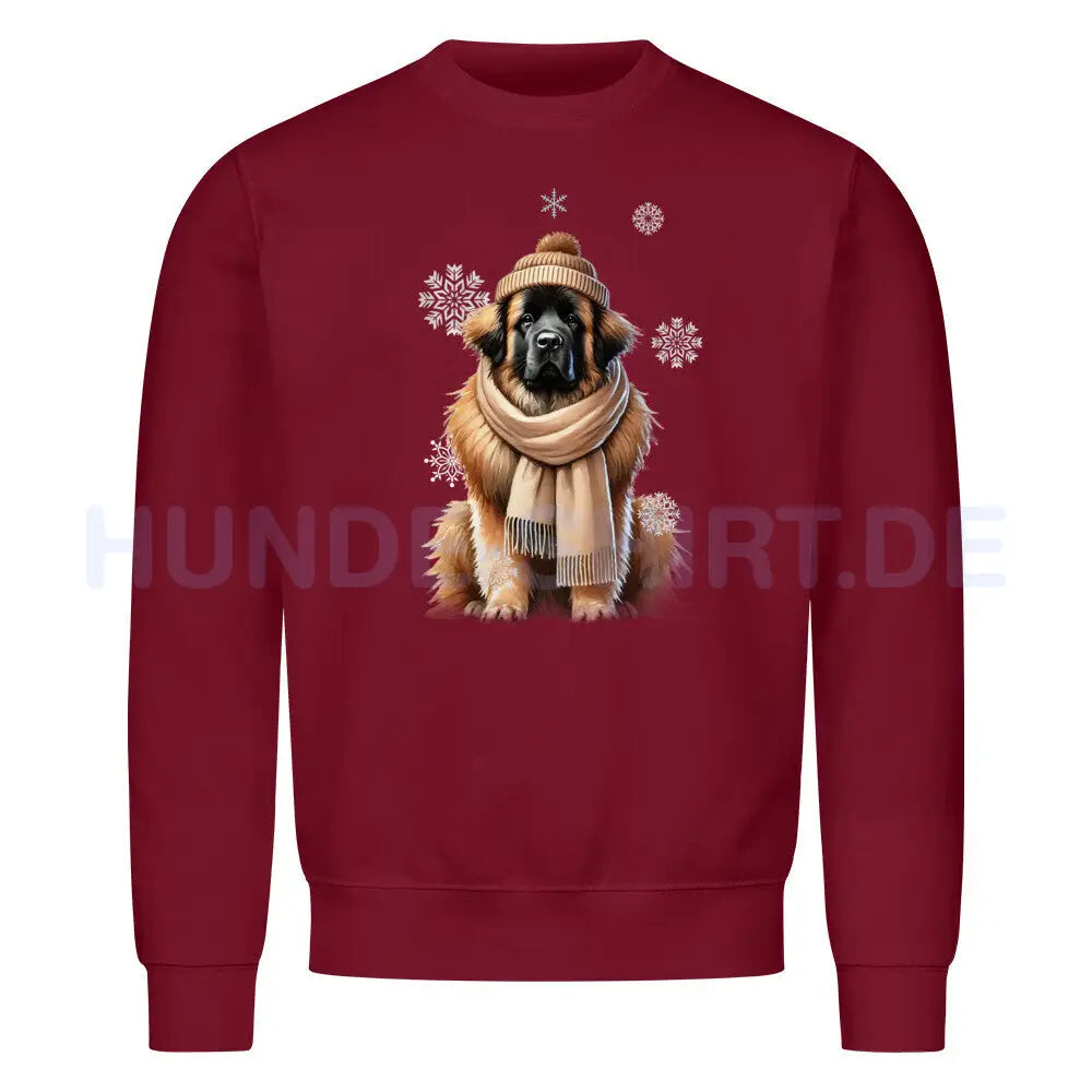 Premium Sweatshirt "Leonberger Winter" Burgunder – hunde-shirt.de