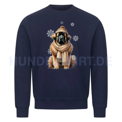 Premium Sweatshirt "Leonberger Winter" Navy Blue – hunde-shirt.de