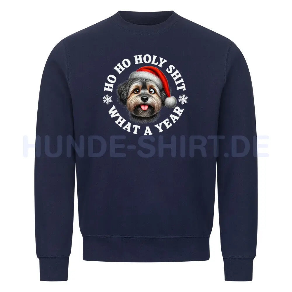 Premium Sweatshirt "Löwchen - HO HO..." Navy Blue – hunde-shirt.de