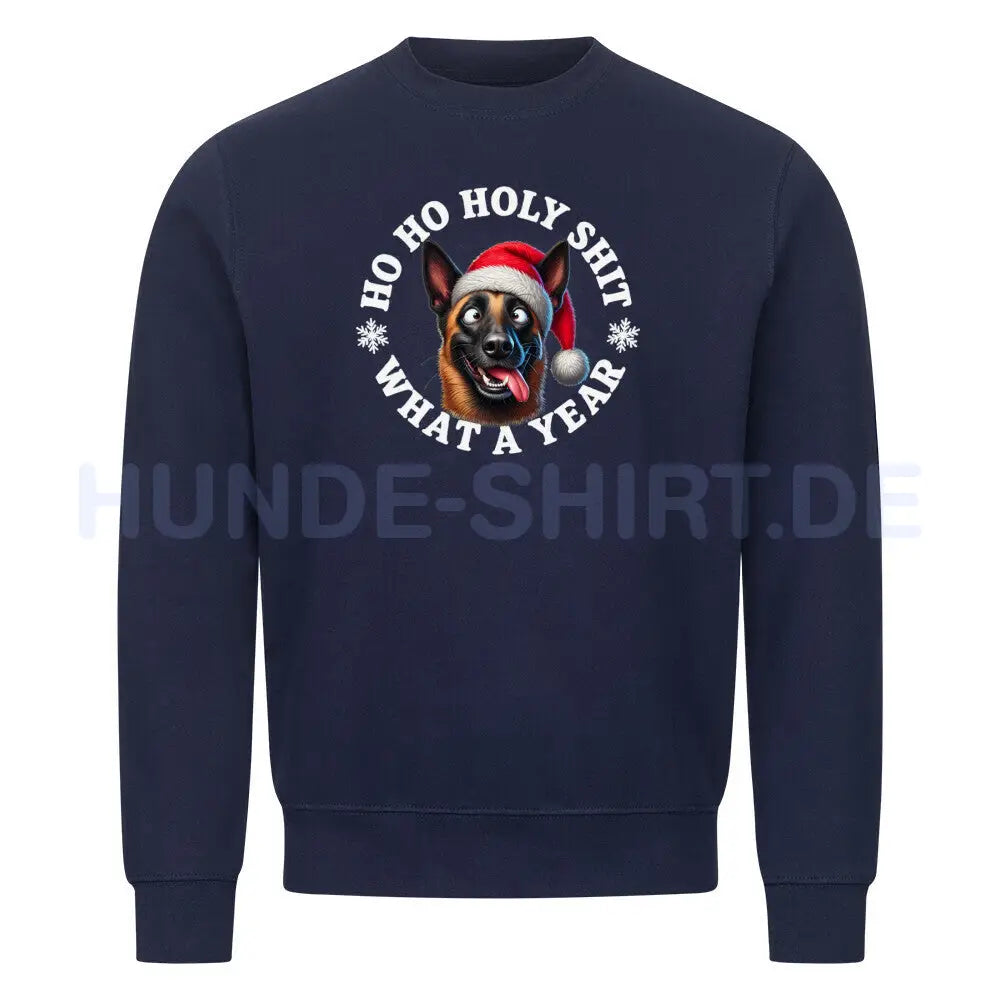 Premium Sweatshirt "Malinois - HO HO..." Navy Blue – hunde-shirt.de