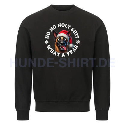 Premium Sweatshirt "Malinois - HO HO..." Schwarz – hunde-shirt.de