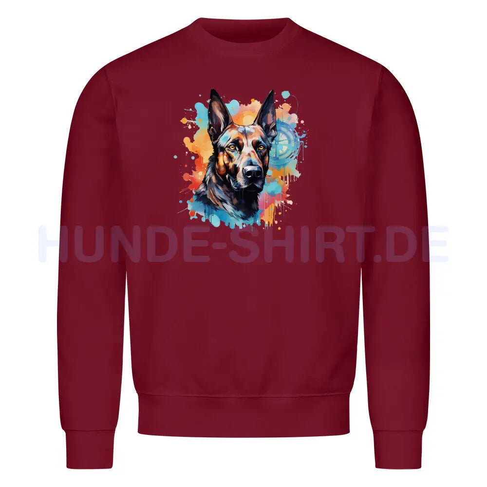 Premium Sweatshirt "Malinois - Splash" Burgunder – hunde-shirt.de