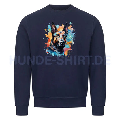 Premium Sweatshirt "Malinois - Splash" Navy Blue – hunde-shirt.de