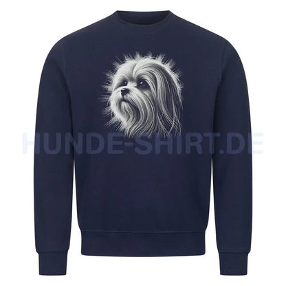 Premium Sweatshirt "Malteser kurz - Shine" Navy Blue – hunde-shirt.de