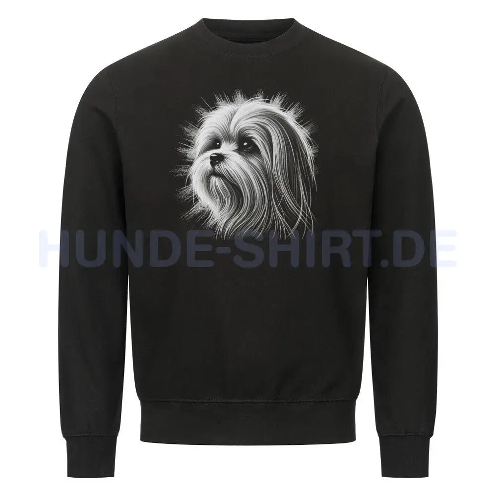 Premium Sweatshirt "Malteser kurz - Shine" Schwarz – hunde-shirt.de