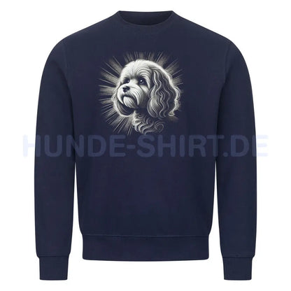 Premium Sweatshirt "Maltipoo - Shine" Navy Blue – hunde-shirt.de