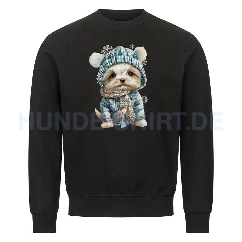 Premium Sweatshirt "Maltipoo - Winter" Schwarz – hunde-shirt.de