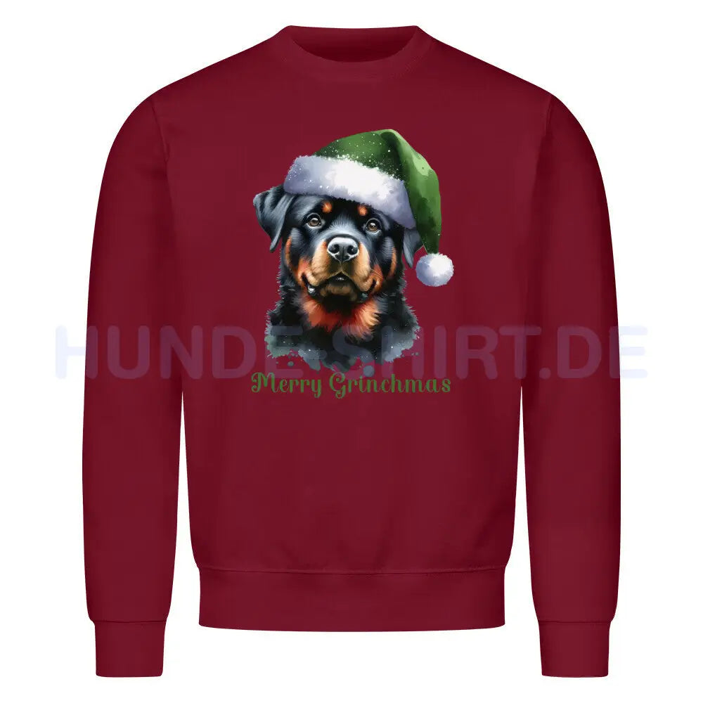 Premium Sweatshirt "Merry Grinchmas" Burgunder – hunde-shirt.de