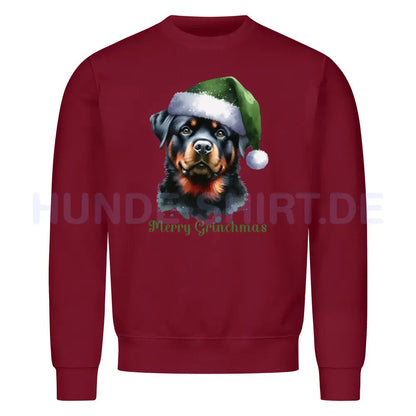 Premium Sweatshirt "Merry Grinchmas" Burgunder – hunde-shirt.de