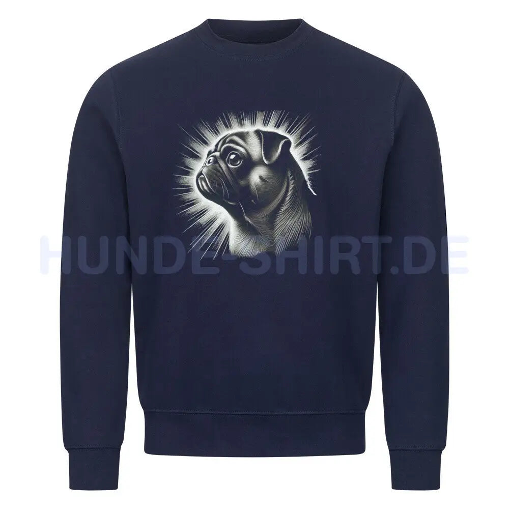 Premium Sweatshirt "Mops - Shine" Navy Blue – hunde-shirt.de