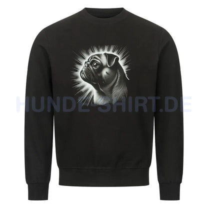 Premium Sweatshirt "Mops - Shine" Schwarz – hunde-shirt.de