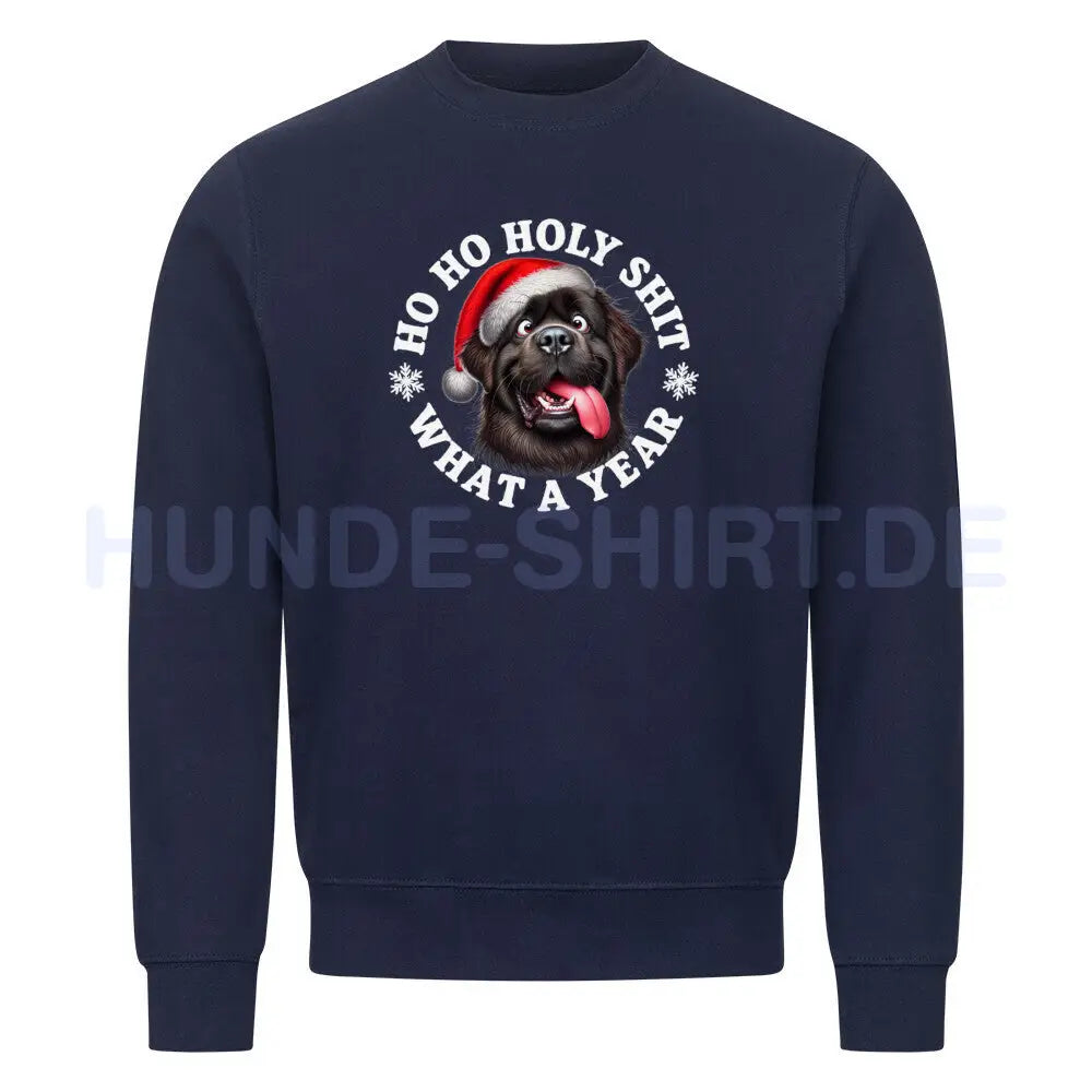 Premium Sweatshirt "Neufundländer - HO HO..." Navy Blue – hunde-shirt.de