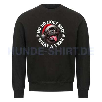 Premium Sweatshirt "Neufundländer - HO HO..." Schwarz – hunde-shirt.de