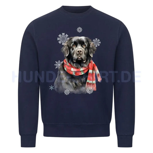 Premium Sweatshirt "Neufundländer Winter" Navy Blue – hunde-shirt.de