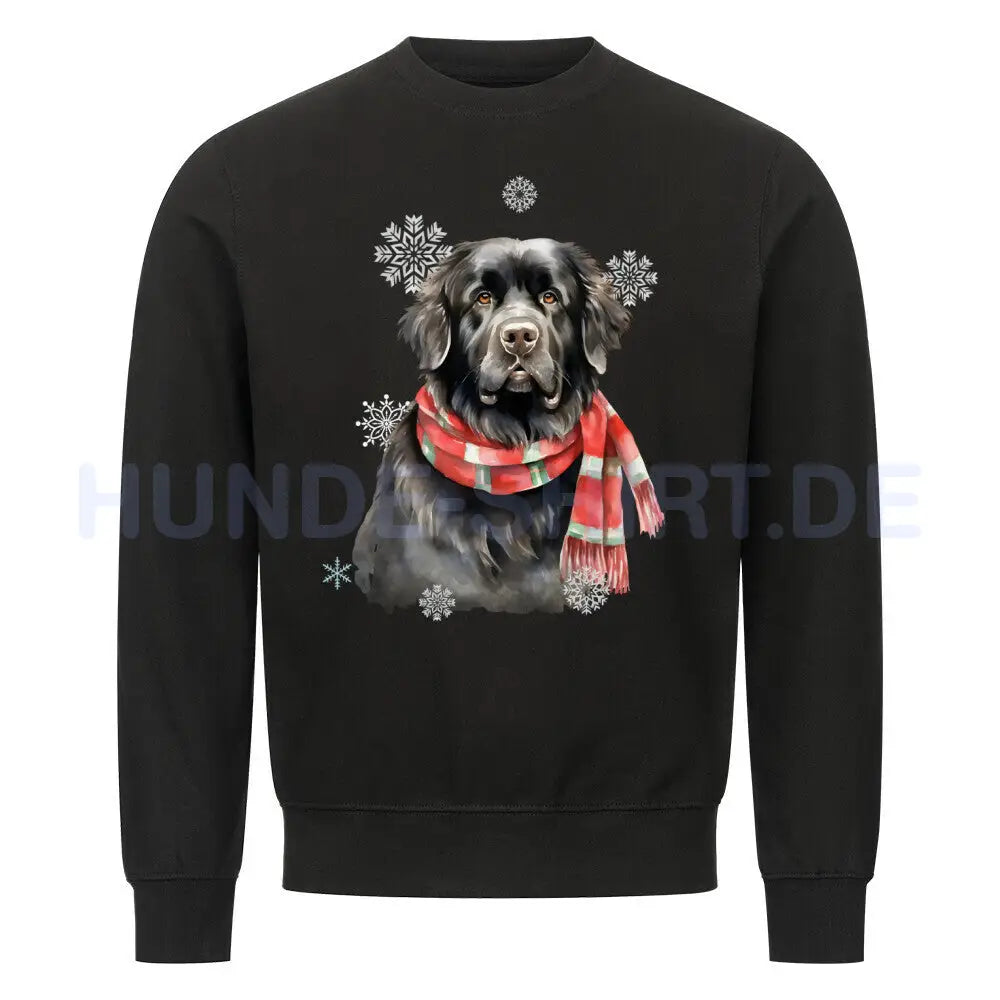 Premium Sweatshirt "Neufundländer Winter" Schwarz – hunde-shirt.de