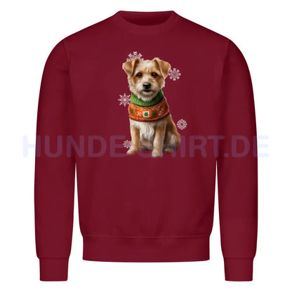 Premium Sweatshirt "Norfolk Terrier - Winter" Burgunder – hunde-shirt.de