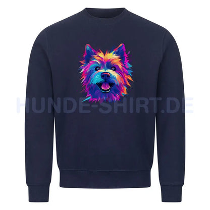 Premium Sweatshirt "Norwich Terrier - Paint" Navy Blue – hunde-shirt.de