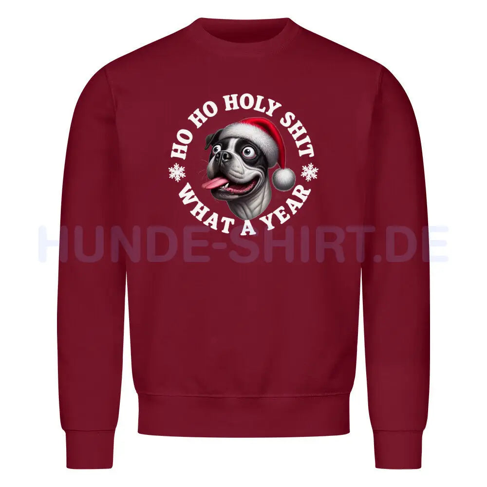 Premium Sweatshirt "OEB (s/w) - HO HO..." Burgunder – hunde-shirt.de