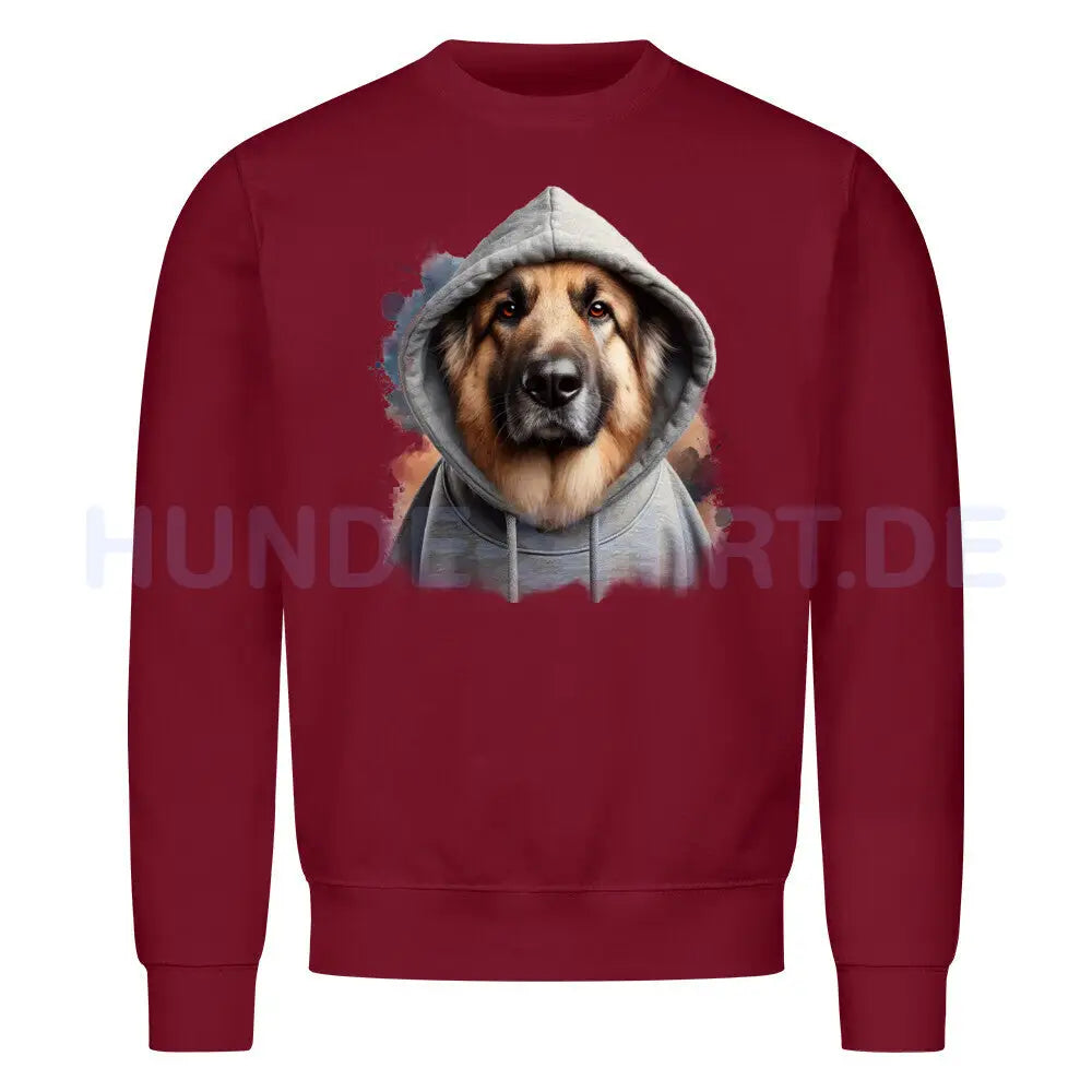 Premium Sweatshirt "Owtscharka Hooded" Burgunder – hunde-shirt.de