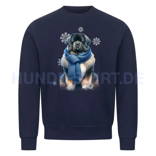 Premium Sweatshirt "Owtscharka Winter" Navy Blue – hunde-shirt.de