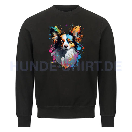 Premium Sweatshirt "Papillon - Paint" Schwarz – hunde-shirt.de