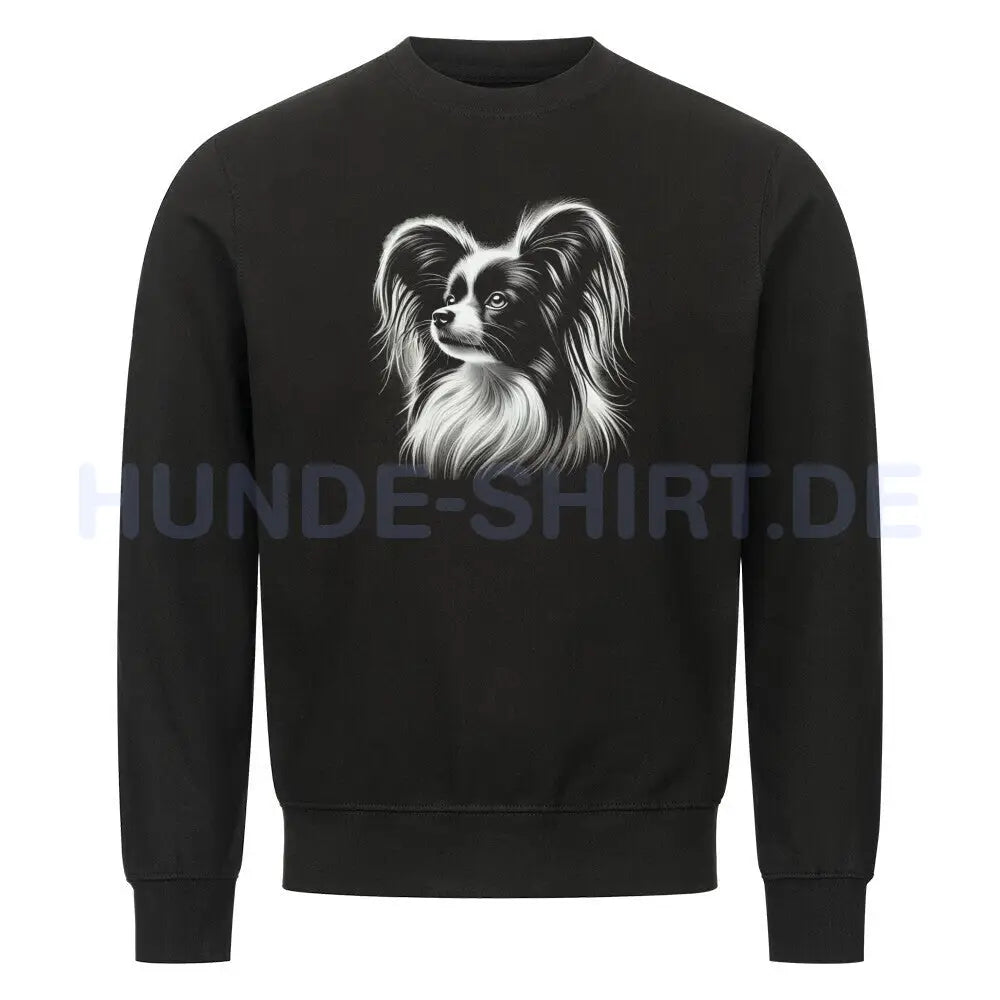 Premium Sweatshirt "Papillon - Shine" Schwarz – hunde-shirt.de