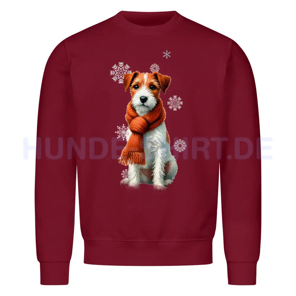 Premium Sweatshirt "Parson Russell Terrier Winter" Burgunder – hunde-shirt.de