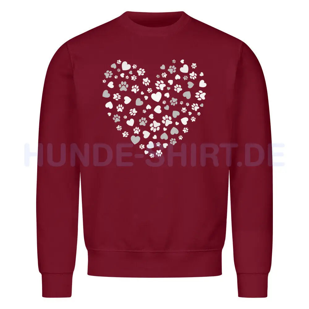 Premium Sweatshirt "PAWS & HEARTS" Burgunder – hunde-shirt.de