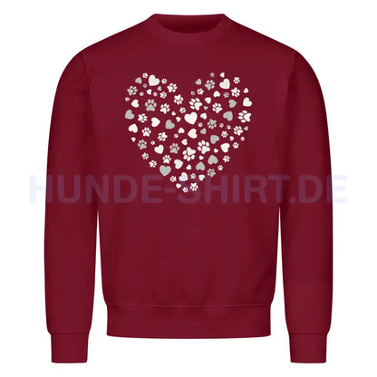 Premium Sweatshirt "PAWS & HEARTS" Burgunder – hunde-shirt.de