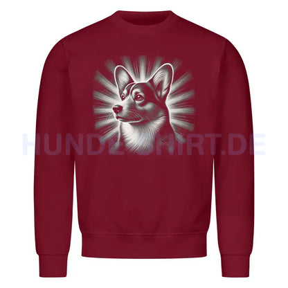 Premium Sweatshirt "Pembroke Welsh Corgi - Shine" Burgunder – hunde-shirt.de