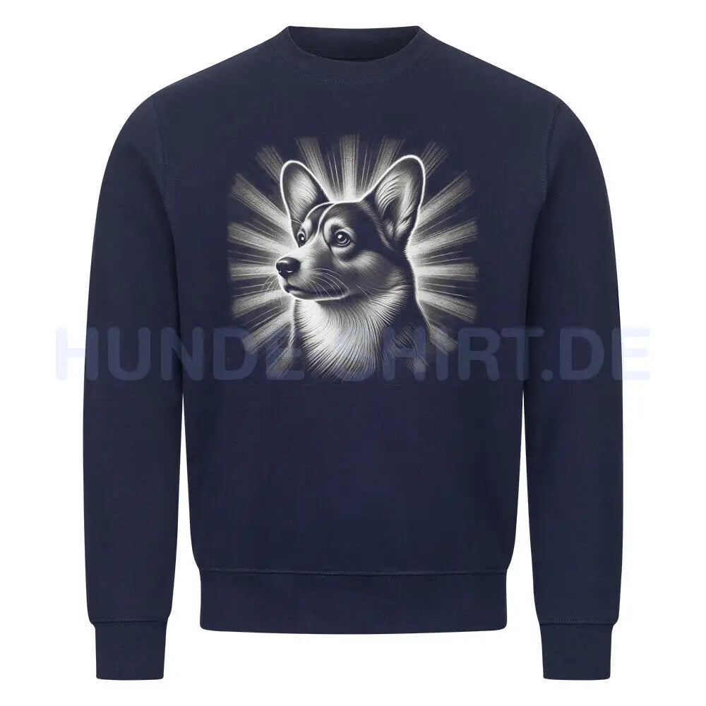 Premium Sweatshirt "Pembroke Welsh Corgi - Shine" Navy Blue – hunde-shirt.de