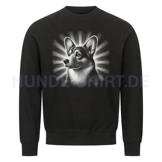 Premium Sweatshirt "Pembroke Welsh Corgi - Shine" Schwarz – hunde-shirt.de