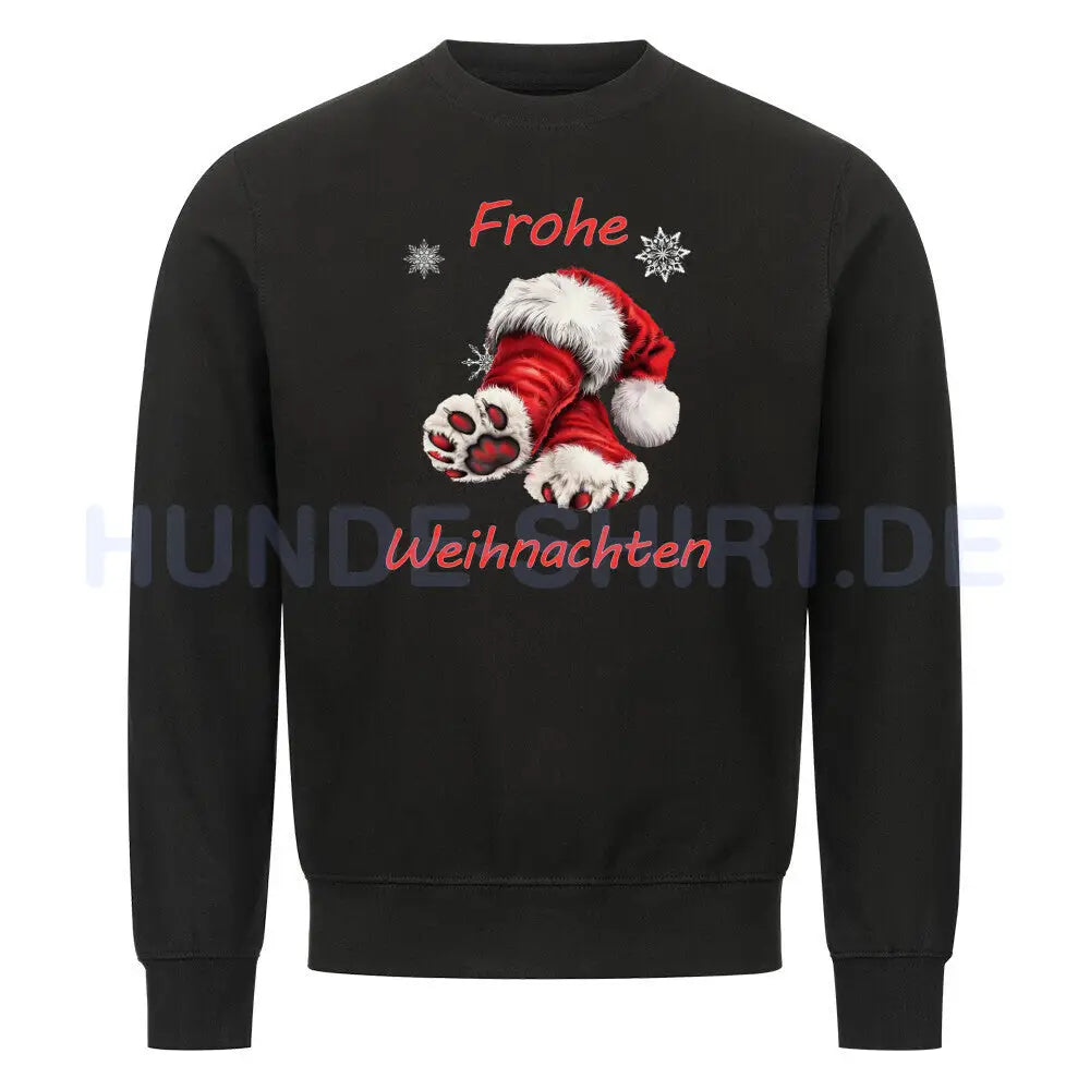 Premium Sweatshirt "Pfoten Weihnachten" Schwarz – hunde-shirt.de