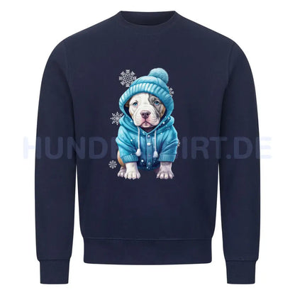 Premium Sweatshirt "Pit Bull - Frost" Navy Blue – hunde-shirt.de