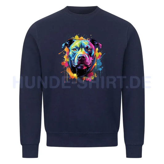 Premium Sweatshirt "Pit Bull - Splash" Navy Blue – hunde-shirt.de